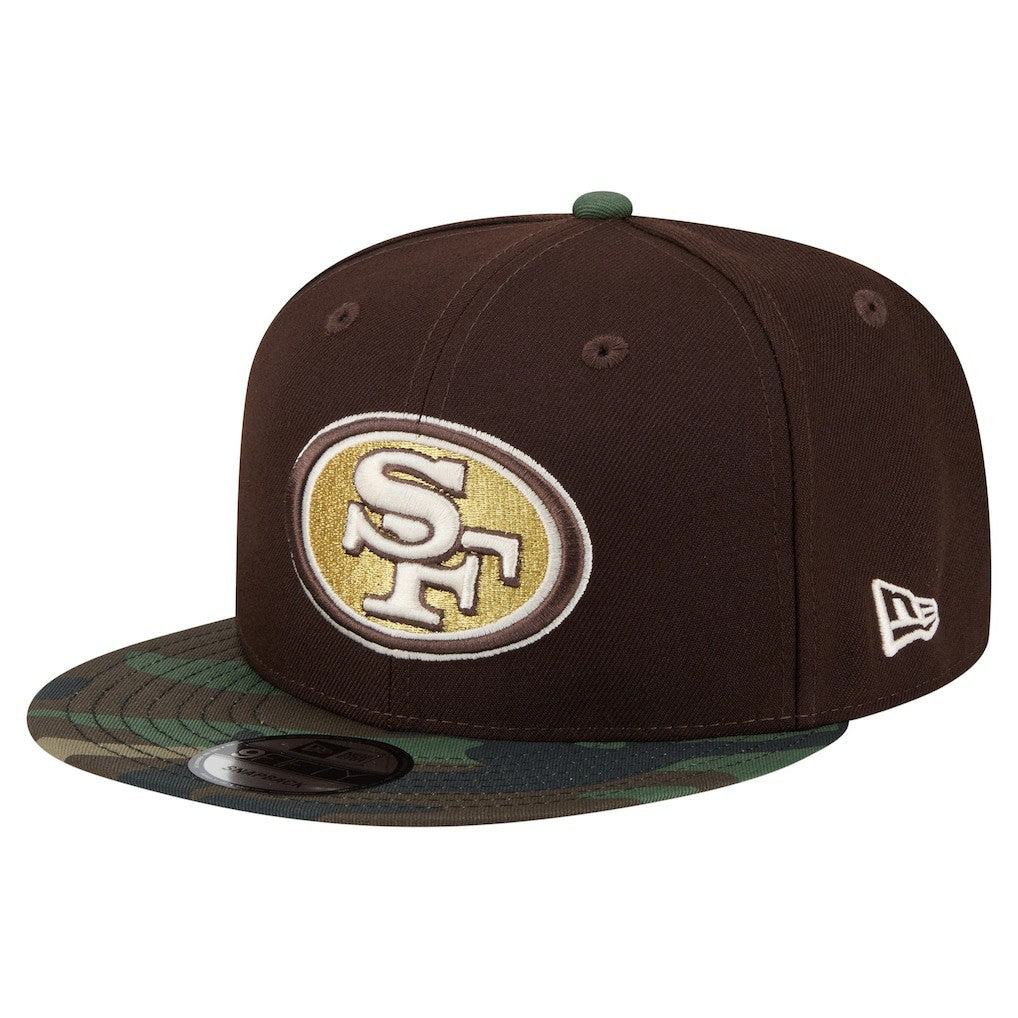 San Francisco 49ers Adult Burnt Wood Camo 9FIFTY Snapback Hat Dark Brown