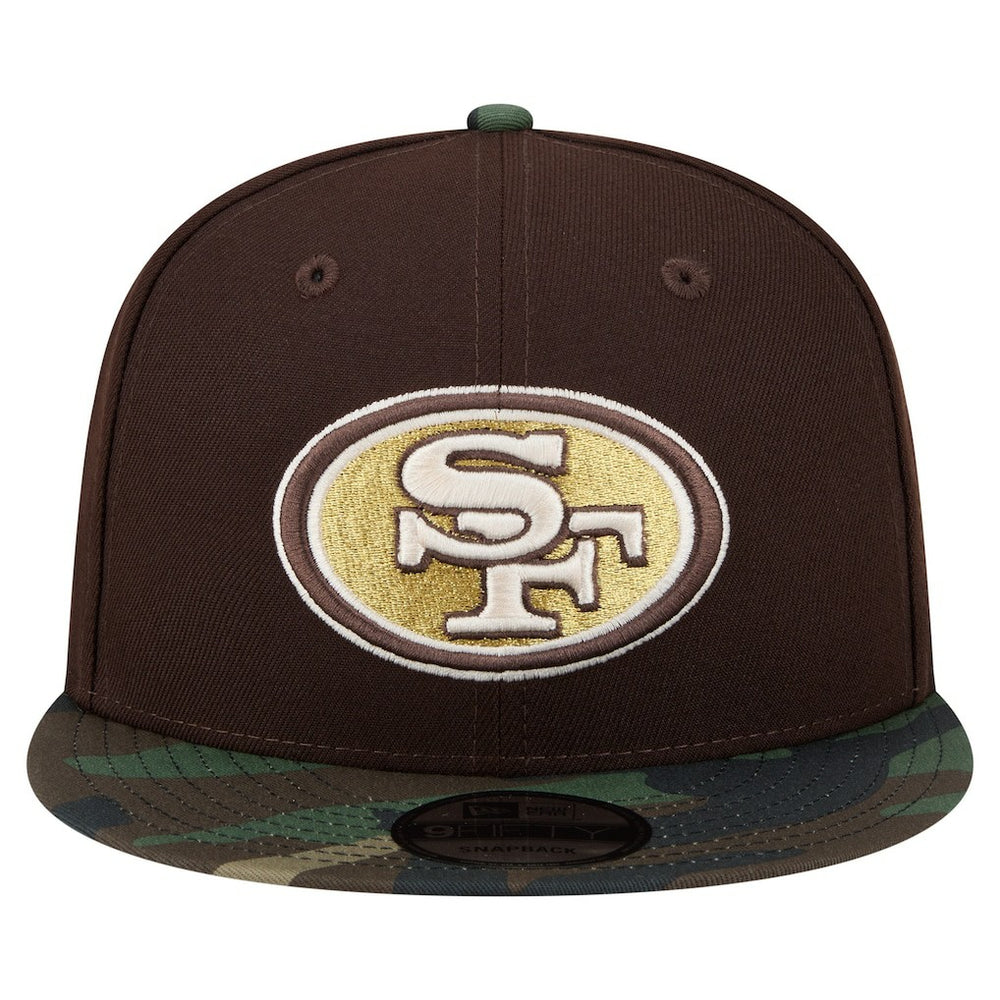San Francisco 49ers Adult Burnt Wood Camo 9FIFTY Snapback Hat Dark Brown