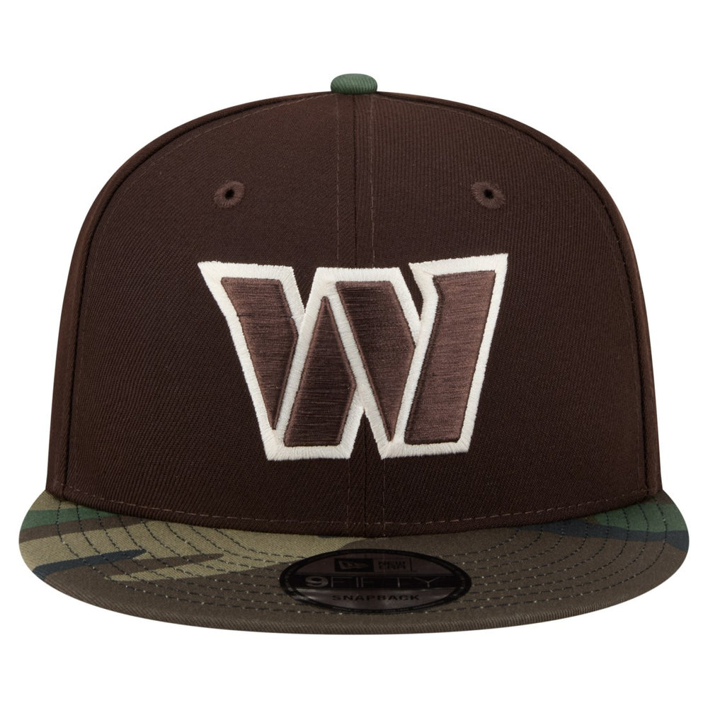 Washington Commanders Adult Burnt Wood Camo 9FIFTY Snapback Hat Dark Brown