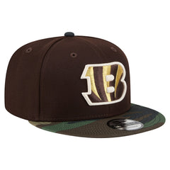 Cincinnati Bengals Adult Burnt Wood Camo 9FIFTY Snapback Hat Dark Brown