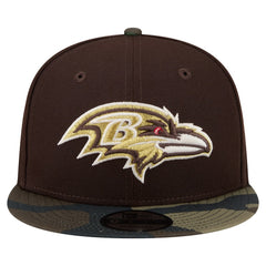 Baltimore Ravens Adult Burnt Wood Camo 9FIFTY Snapback Hat Dark Brown