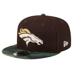 Denver Broncos Adult Burnt Wood Camo 9FIFTY Snapback Hat Dark Brown