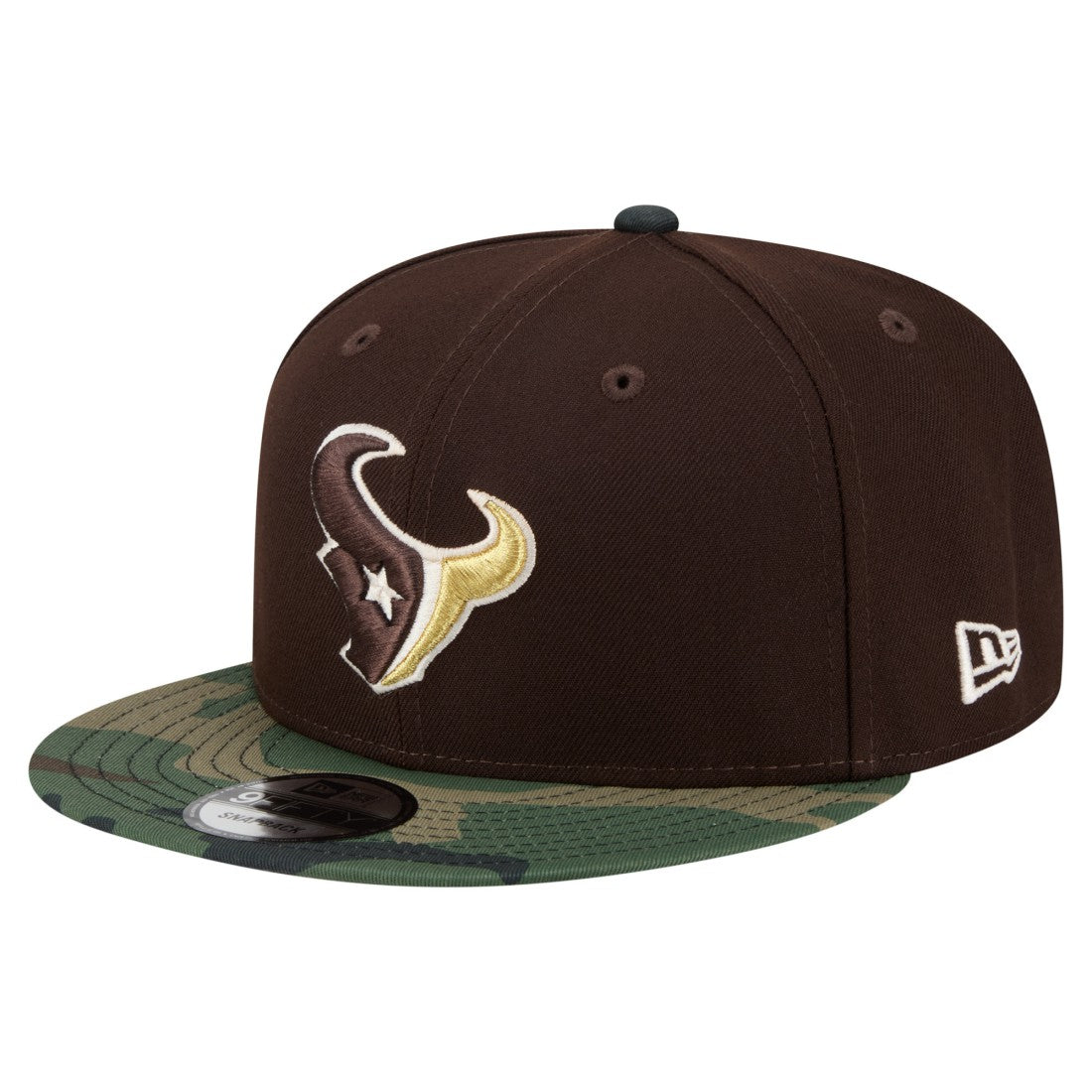 Houston Texans Adult Burnt Wood Camo 9FIFTY Snapback Hat Dark Brown