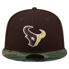 Houston Texans Adult Burnt Wood Camo 9FIFTY Snapback Hat Dark Brown