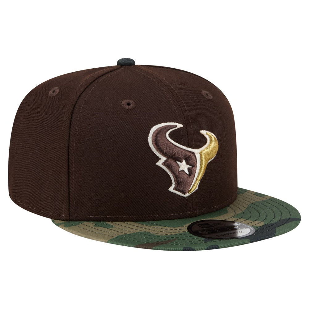 Houston Texans Adult Burnt Wood Camo 9FIFTY Snapback Hat Dark Brown