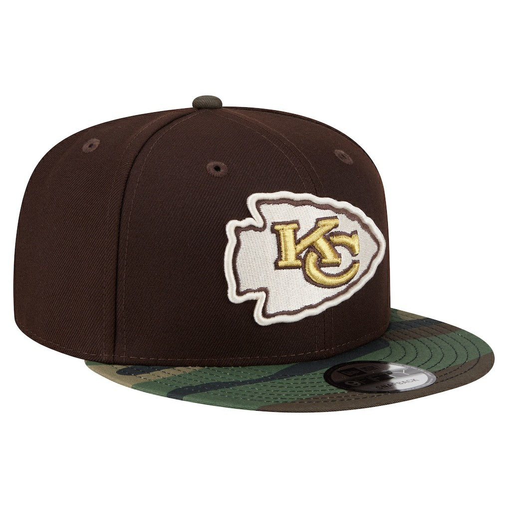 Kansas City Chiefs Adult Burnt Wood Camo 9FIFTY Snapback Hat Dark Brown
