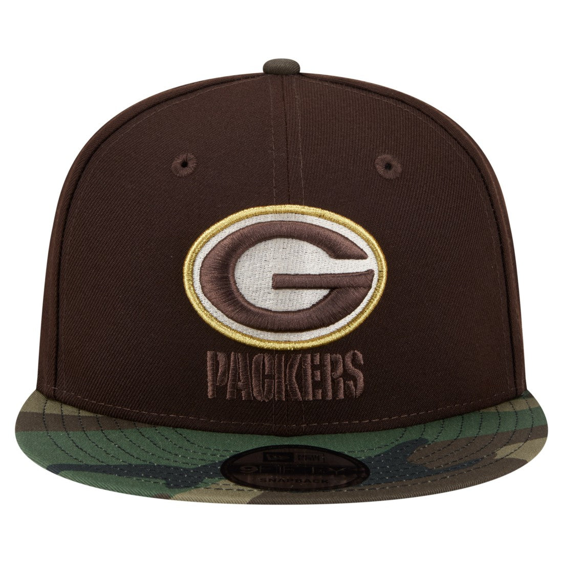 Green Bay Packers Adult Burnt Wood Camo 9FIFTY Snapback Hat Dark Brown
