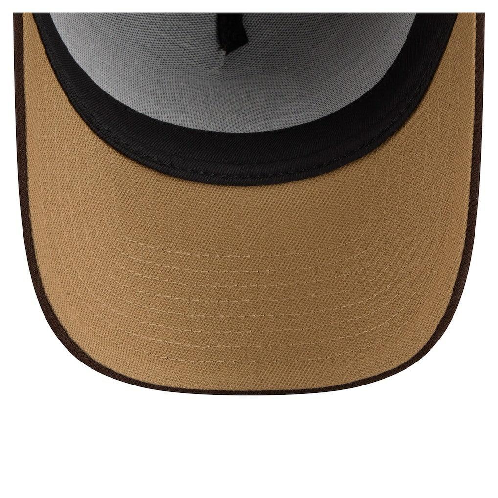 Cleveland Browns New Era Burnt Wood A-Frame 9FORTY Adjustable Hat Dark Brown