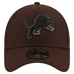 Detroit Lions New Era Burnt Wood A-Frame 9FORTY Adjustable Hat Dark Brown