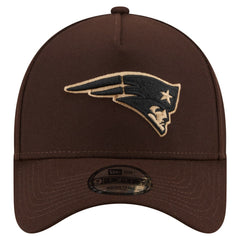 New England Patriots New Era Burnt Wood A-Frame 9FORTY Adjustable Hat Dark Brown