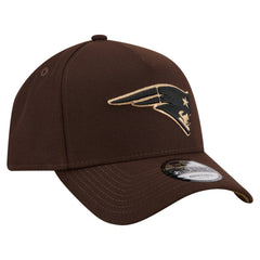 New England Patriots New Era Burnt Wood A-Frame 9FORTY Adjustable Hat Dark Brown