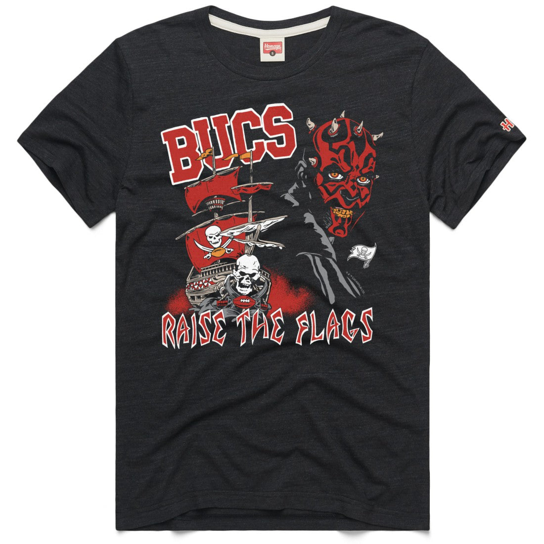 Tampa Bay Buccaneers Homage Unisex Star Wars x NFL Tri-Blend T-Shirt Charcoal