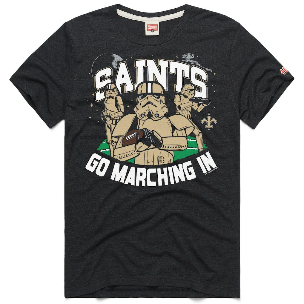New Orleans Saints Homage Unisex Star Wars x NFL Tri-Blend T-Shirt Charcoal