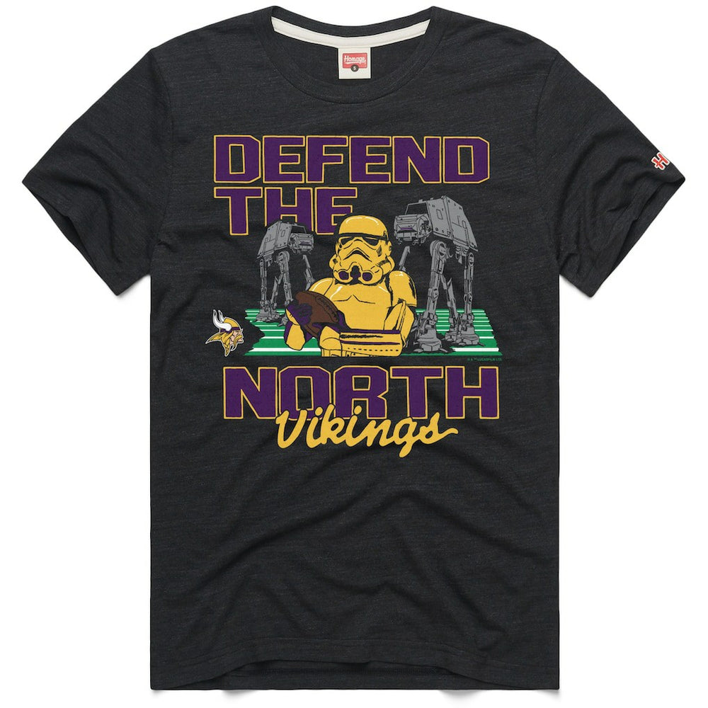 Minnesota Vikings Homage Unisex Star Wars x NFL Tri-Blend T-Shirt Charcoal