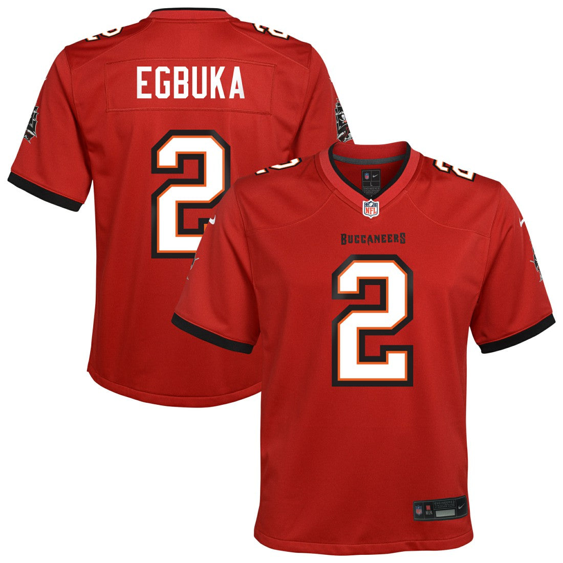 Nike Emeka Egbuka Tampa Bay Buccaneers Youth Team Game Jersey Red