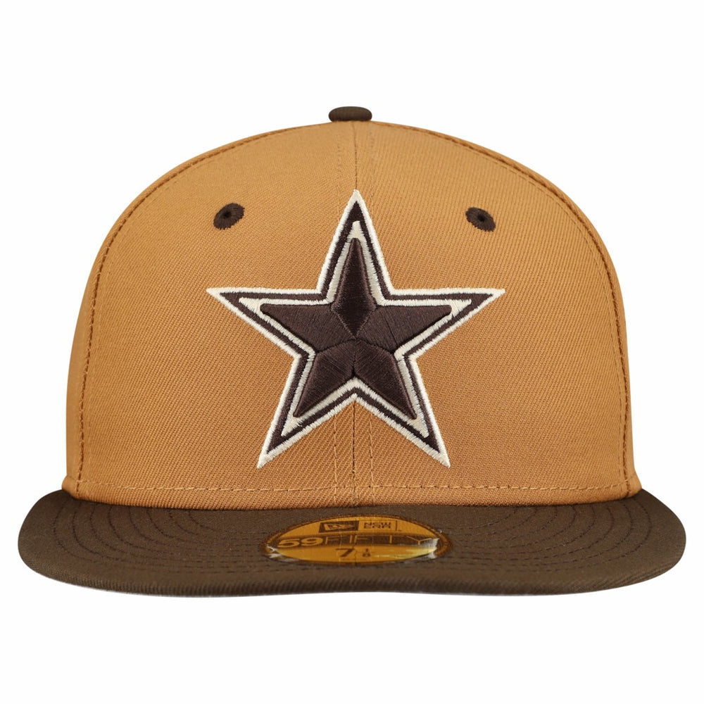 Dallas Cowboys New Era Two-Tone Walnut 59FIFTY Fitted Hat Light Brown/Dark Brown