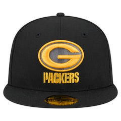 Green Bay Packers New Era Color Pop 59FIFTY Fitted Hat Black