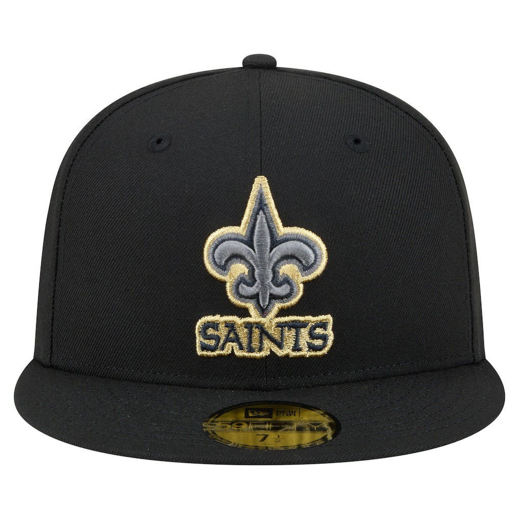 New Orleans Saints New Era Color Pop 59FIFTY Fitted Hat Black