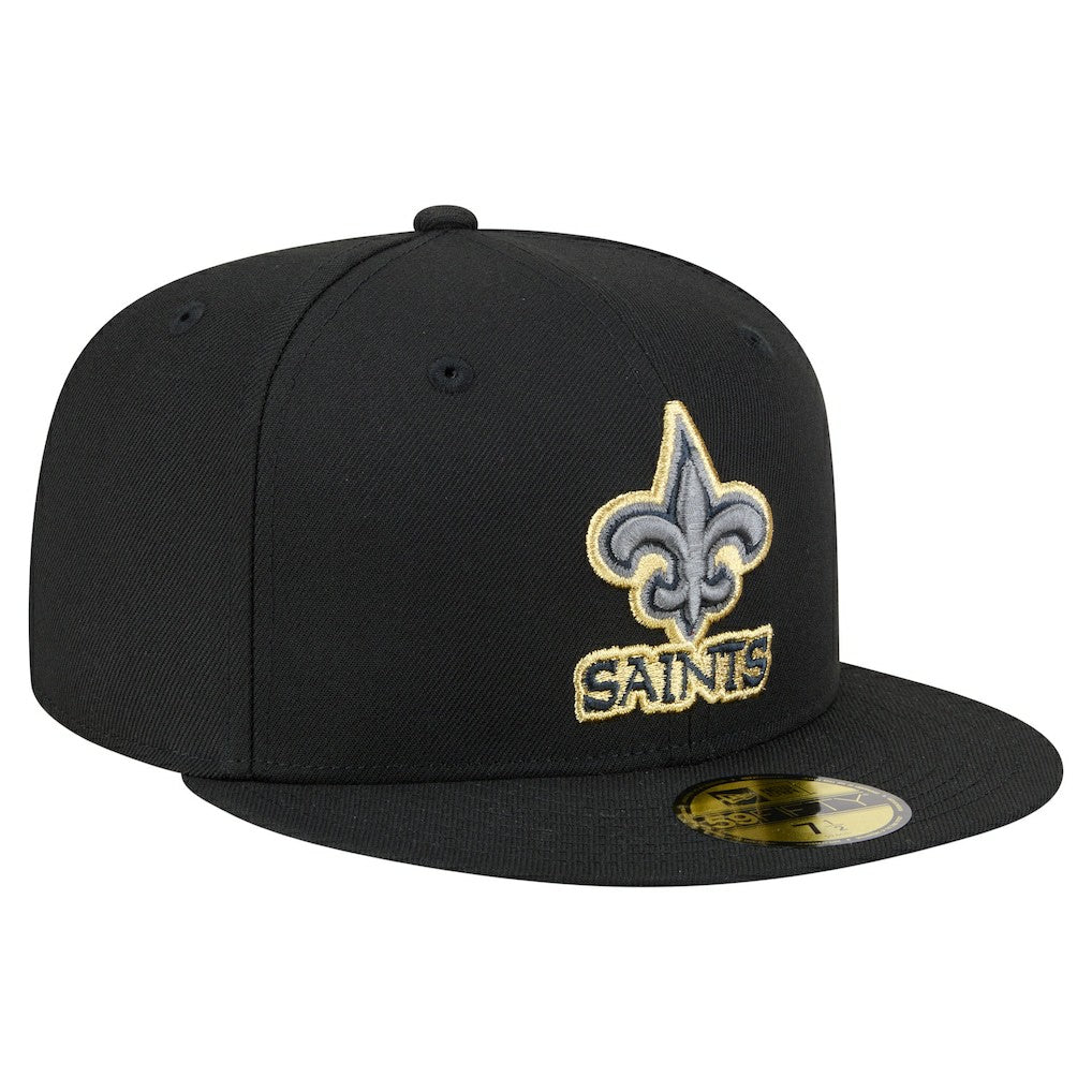 New Orleans Saints New Era Color Pop 59FIFTY Fitted Hat Black