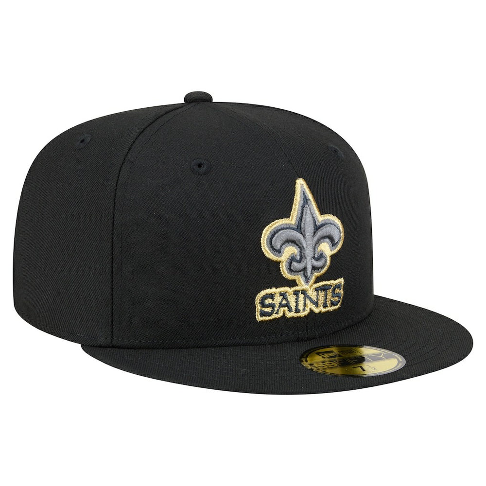 New Orleans Saints New Era Color Pop 59FIFTY Fitted Hat Black