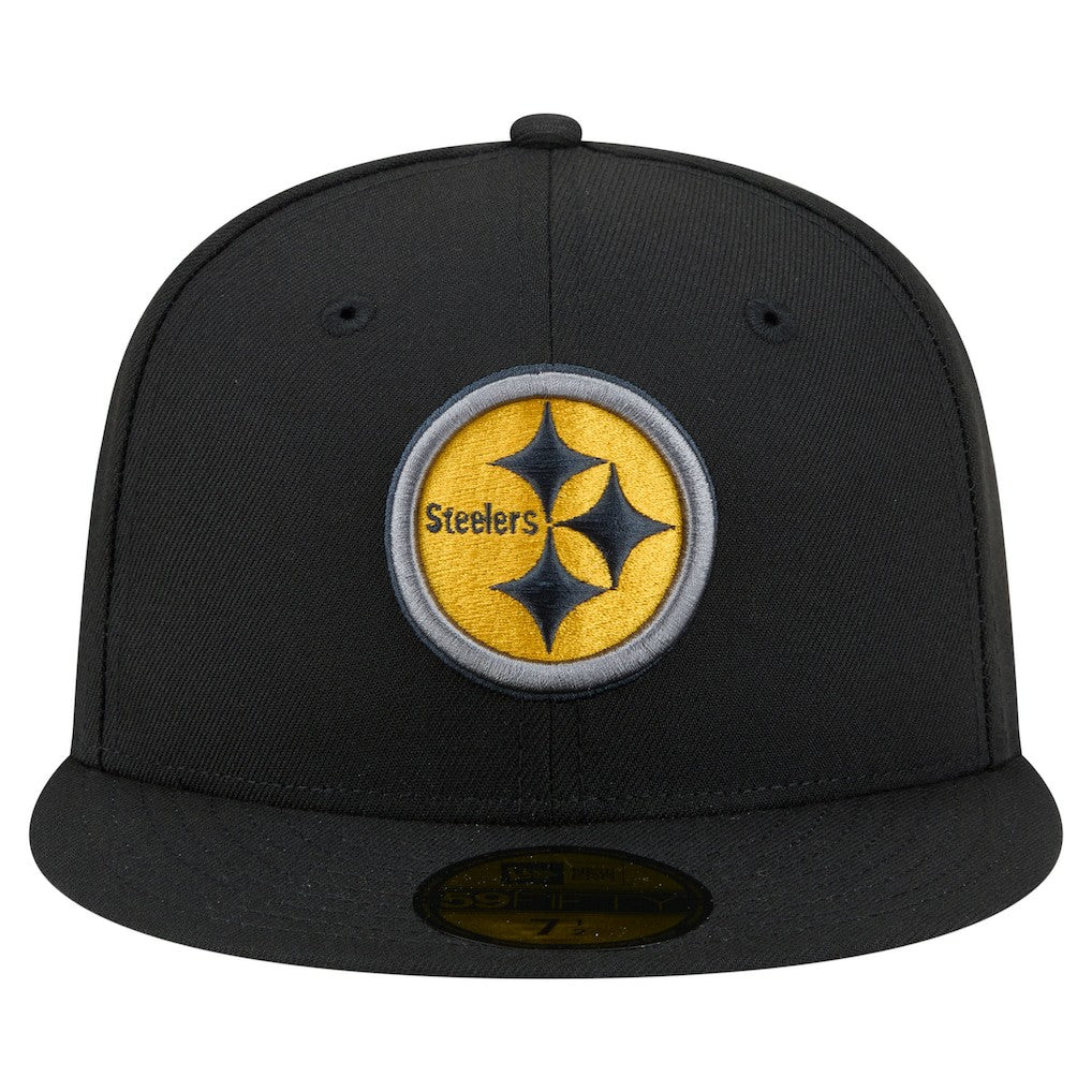 Pittsburgh Steelers New Era Color Pop 59FIFTY Fitted Hat Black
