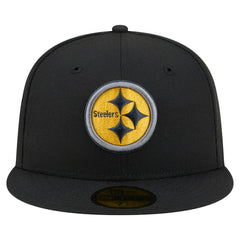 Pittsburgh Steelers New Era Color Pop 59FIFTY Fitted Hat Black