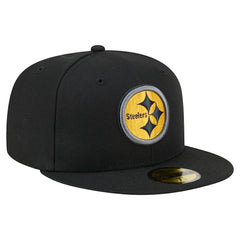 Pittsburgh Steelers New Era Color Pop 59FIFTY Fitted Hat Black