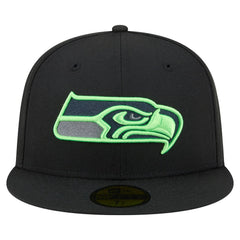 Seattle Seahawks New Era Color Pop 59FIFTY Fitted Hat Black