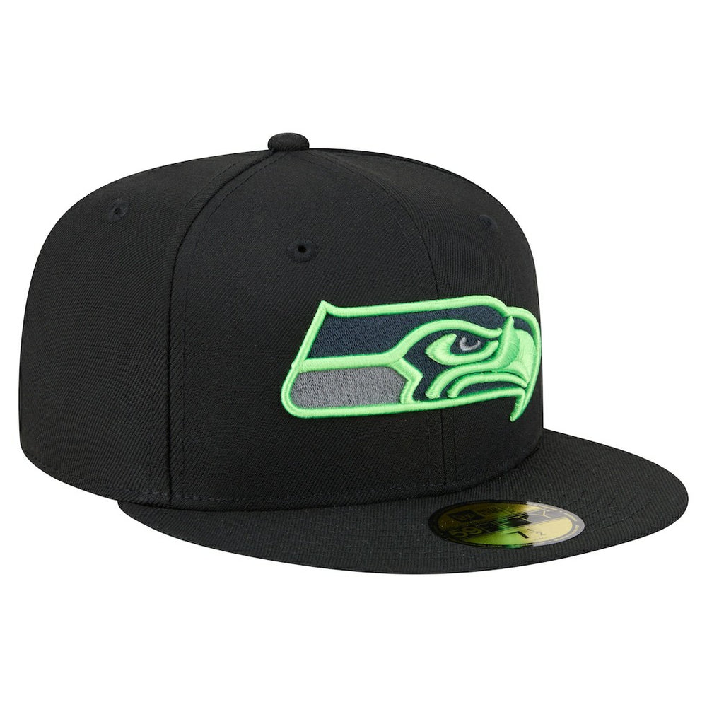 Seattle Seahawks New Era Color Pop 59FIFTY Fitted Hat Black