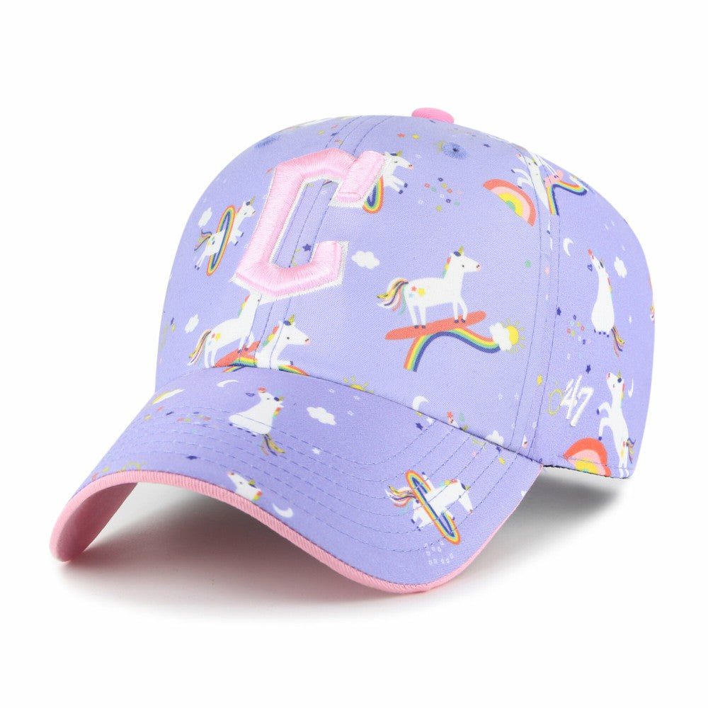Cleveland Guardians '47 Girls Youth Unicorn Clean Up Adjustable Hat - Lavender - 47 brand Online