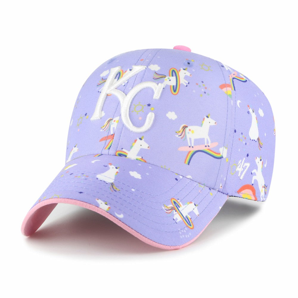 Kansas City Royals '47 Girls Youth Unicorn Clean Up Adjustable Hat - Lavender - 47 brand on Sale