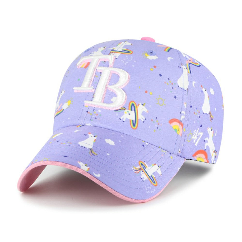 Tampa Bay Rays '47 Girls Youth Unicorn Clean Up Adjustable Hat - Lavender - 47 brand Discount