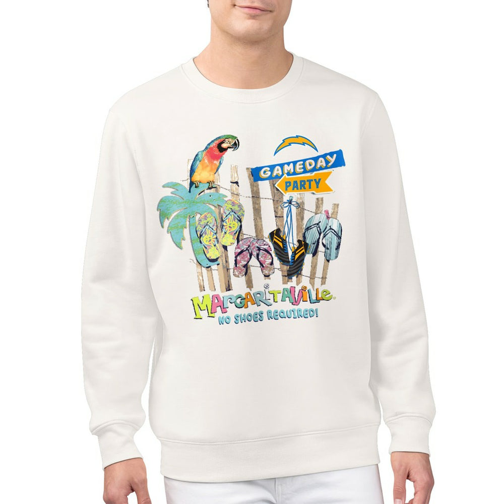 Los Angeles Chargers Margaritaville Gameday Party Fleece Sweatshirt Cream