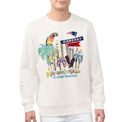 New England Patriots Margaritaville Gameday Party Fleece Sweatshirt Cream