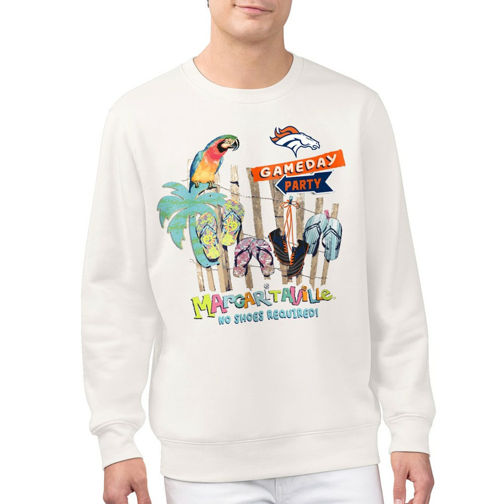 Denver Broncos Margaritaville Gameday Party Fleece Sweatshirt Cream