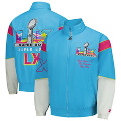 Super Bowl LX Starter The Gust Full-Zip Hooded Jacket Light Blue