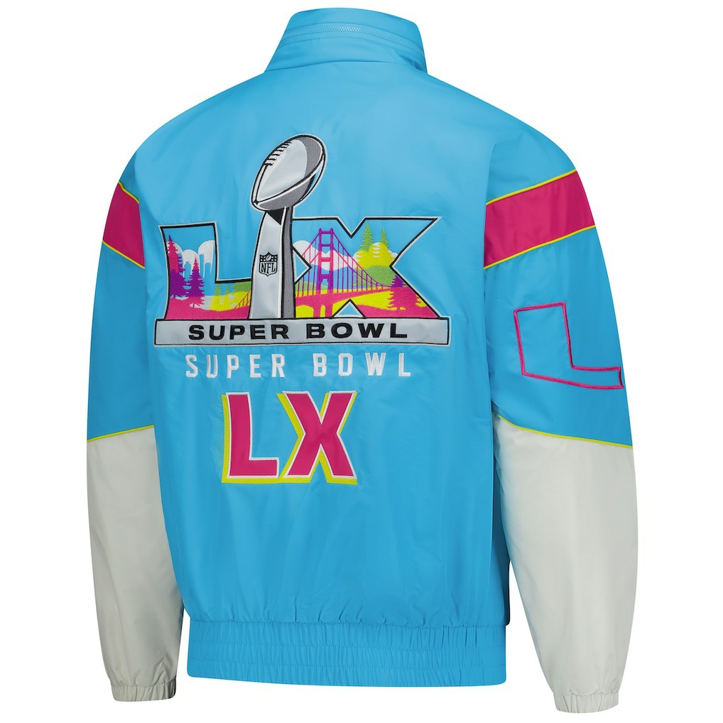 Super Bowl LX Starter The Gust Full-Zip Hooded Jacket Light Blue
