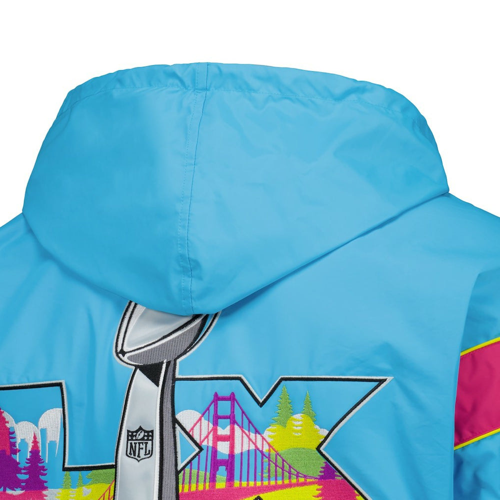 Super Bowl LX Starter The Gust Full-Zip Hooded Jacket Light Blue