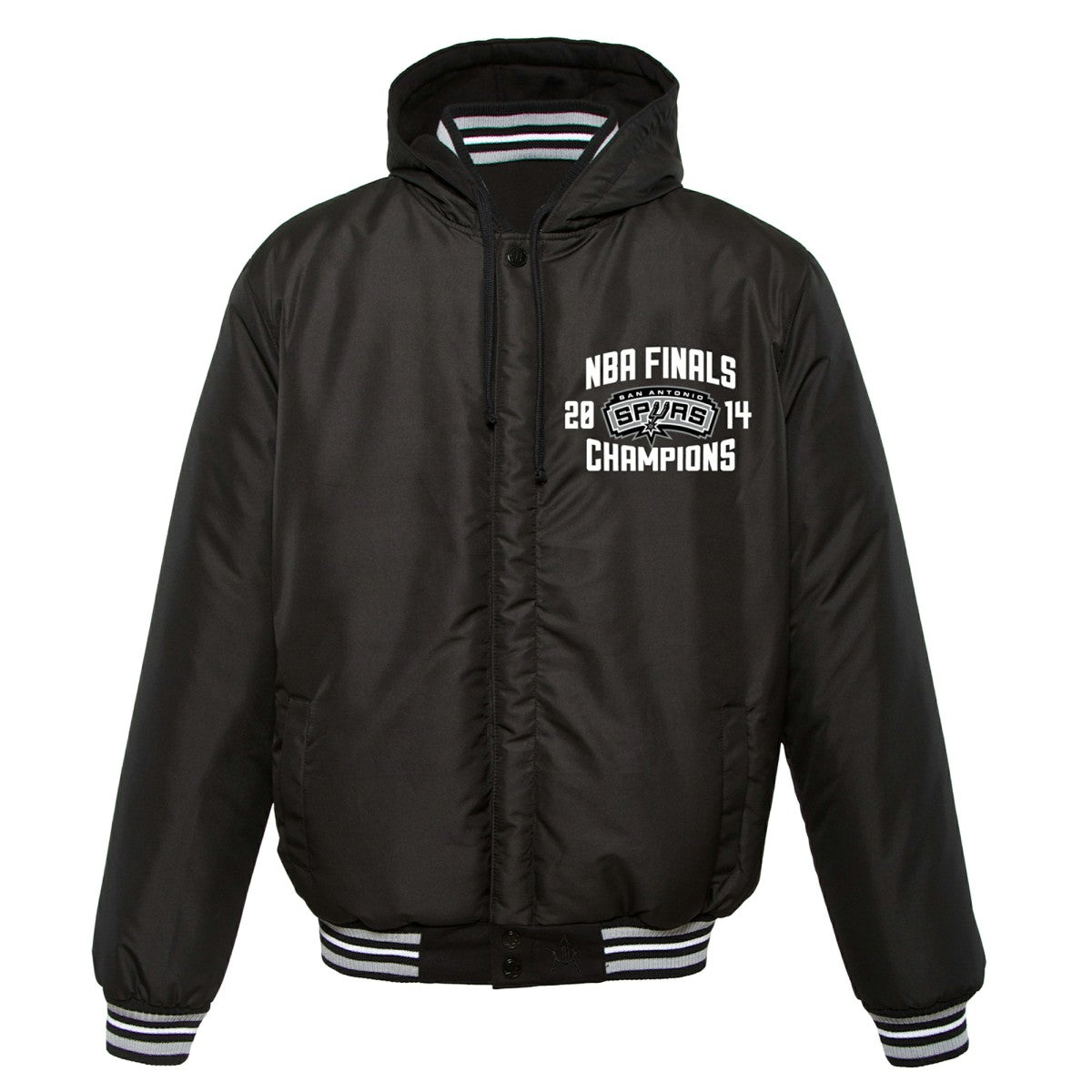 San Antonio Spurs JH Design 2014 NBA Finals Fleece Full-Zip Varsity Jacket Black