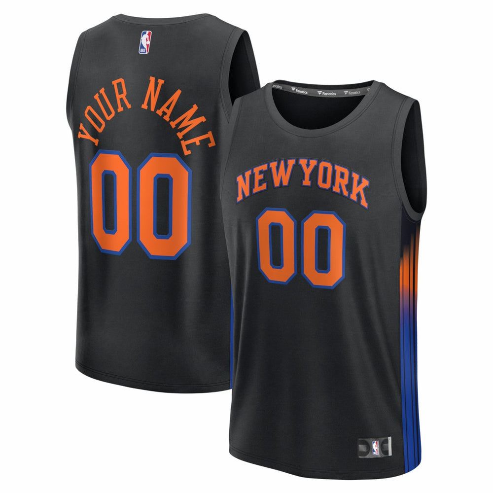New York Knicks Fastbreak Custom Jersey Statement Edition Black | Fanatics