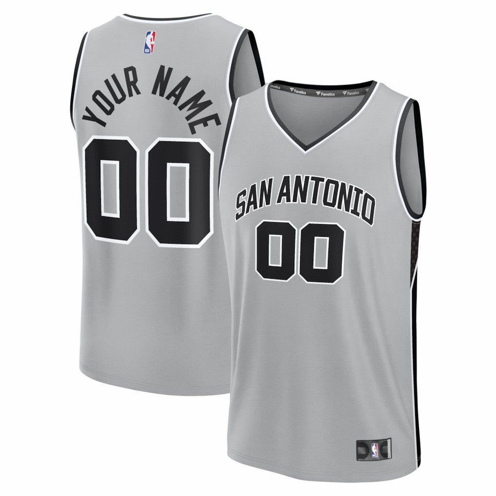 San Antonio Spurs Youth Fastbreak Custom Jersey Statement Edition Silver | Fanatics outlet
