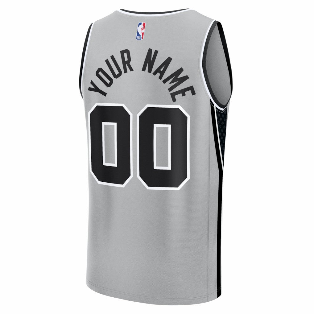 San Antonio Spurs Youth Fastbreak Custom Jersey Statement Edition Silver | Fanatics outlet