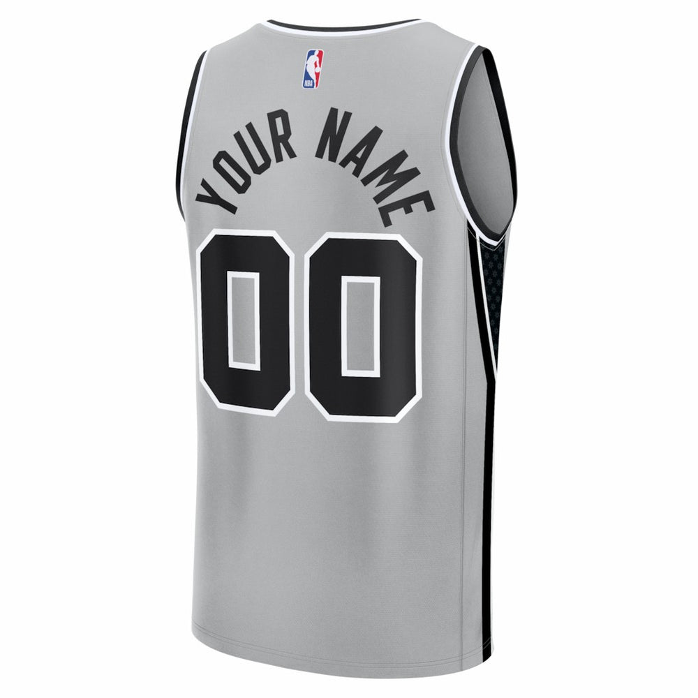 San Antonio Spurs Youth Fastbreak Custom Jersey Statement Edition Silver | Fanatics outlet