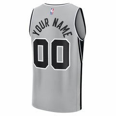 San Antonio Spurs Youth Fastbreak Custom Jersey Statement Edition Silver | Fanatics outlet
