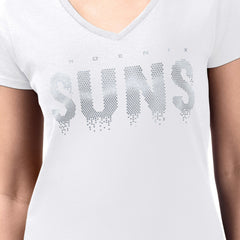 Phoenix Suns G-III 4Her by Carl Banks Women's Super-Slim-Fit Metallic Drop Lightweight V-Neck T-Shirt White