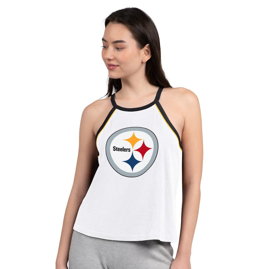 Pittsburgh Steelers G-III 4Her by Carl Banks Women's Redemption Win Slub Tank Top White