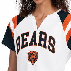 Chicago Bears Starter Women's Game On Raglan Notch Neck T-Shirt White