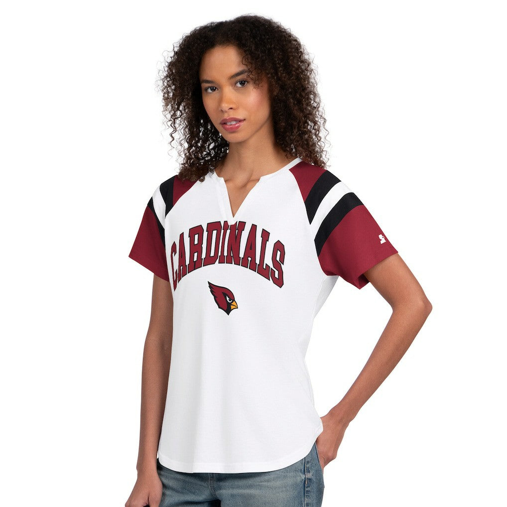 Arizona Cardinals Starter Women's Game On Notch Neck T-Shirt White