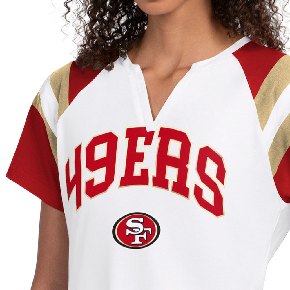 San Francisco 49ers Starter Women's Game On Notch Neck T-Shirt White