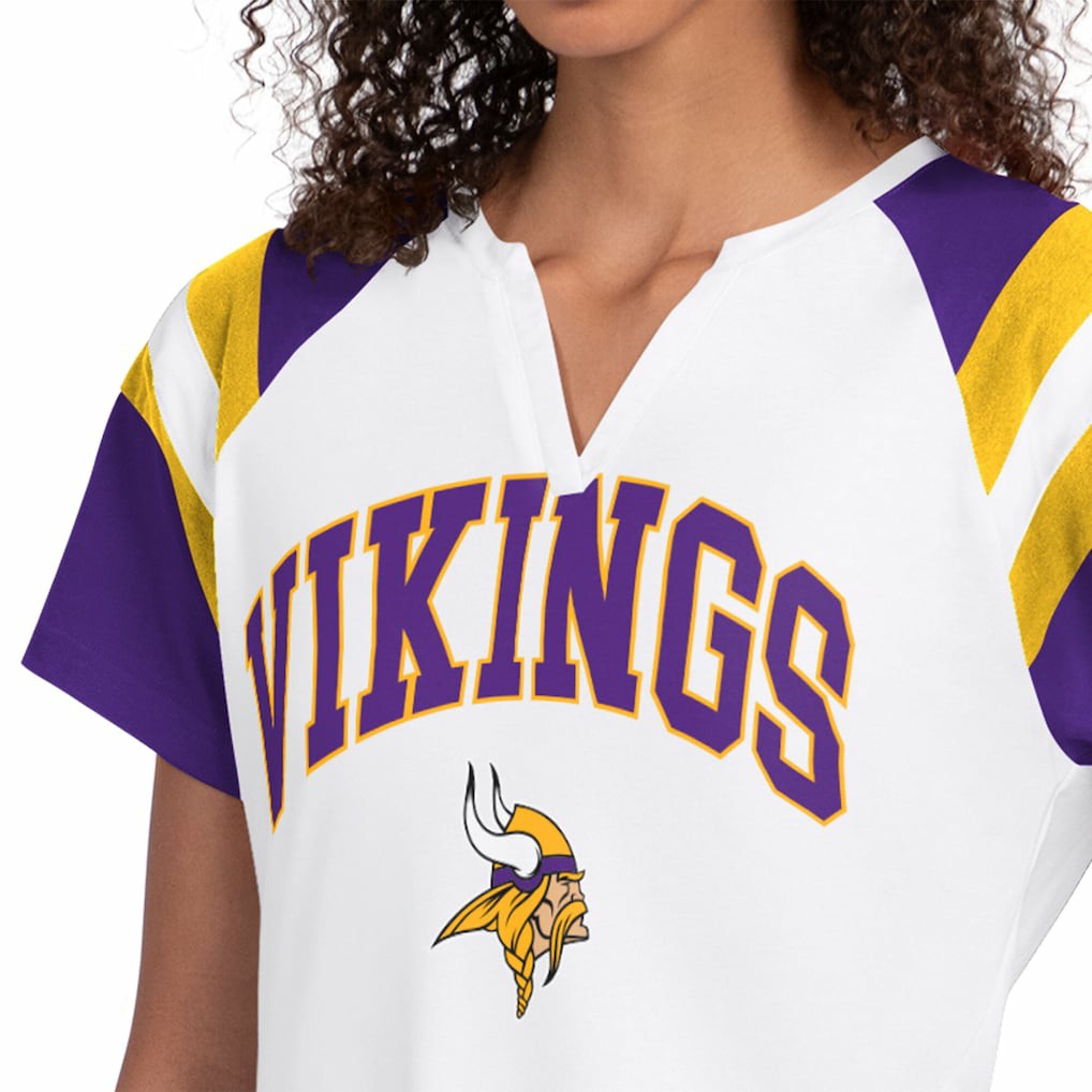 Minnesota Vikings Starter Women's Game On Notch Neck T-Shirt White